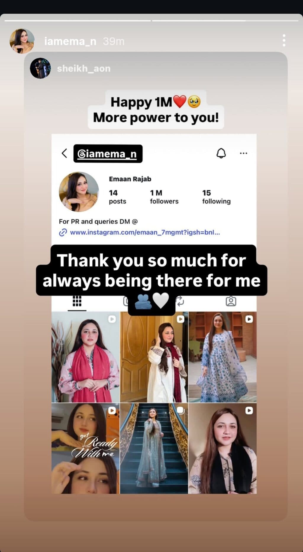 Emaan Fatima Reflects On Tough Times As She Reaches 1 M Followers